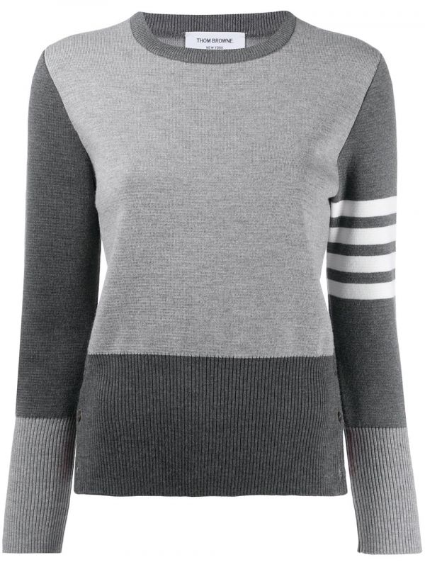  Thom Browne Jersey Con Rayas 4-bar - Gris 