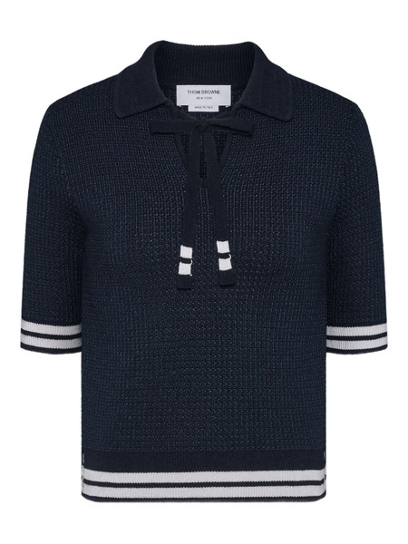  Thom Browne Polo Con Costuras - Azul 