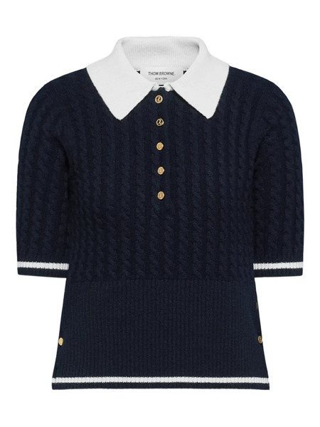  Thom Browne Polo Con Costuras - Azul 