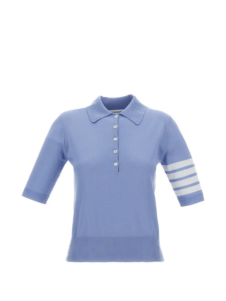  Thom Browne Polo Con Detalles De Rayas - Azul 