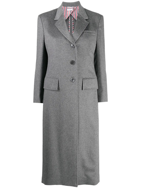  Thom Browne Sobretodo Con Solapa Ancha - Gris 