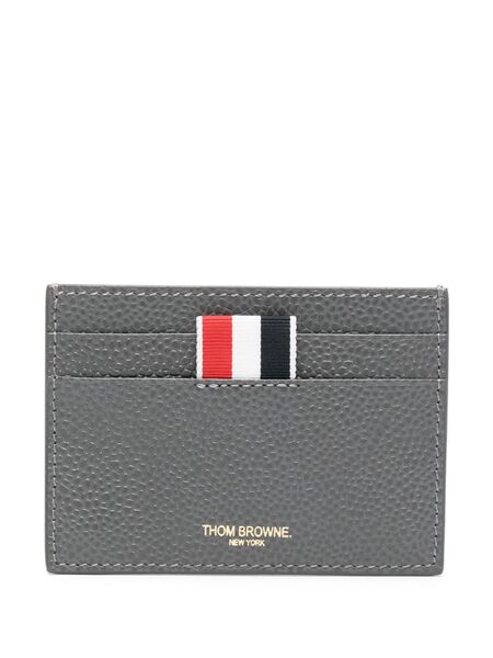  Thom Browne Tarjetero En Grosgrain - Gris 