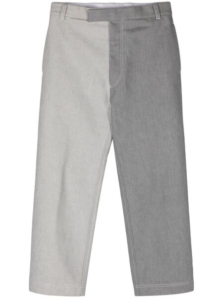  Thom Browne Vaqueros Rectos De Dos Tonos - Gris 