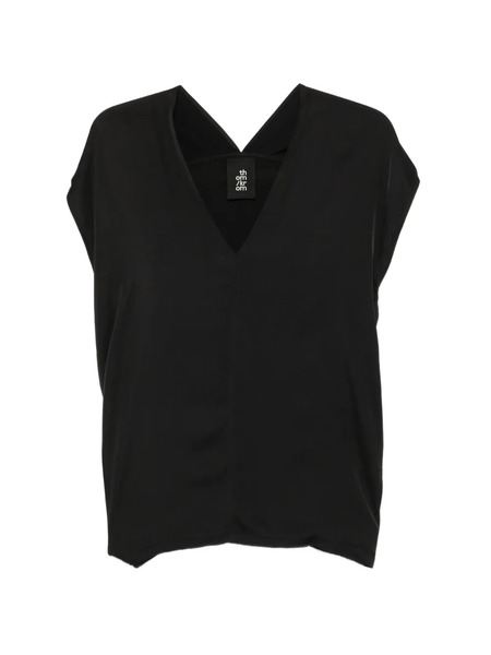  Thom Krom Top Con Bordes Deshilachados - Negro 