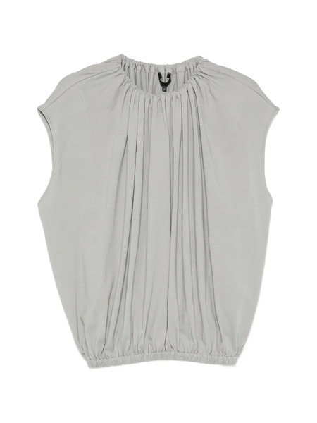  Tibi Camiseta Circular Con Cuello Fruncido - Gris 