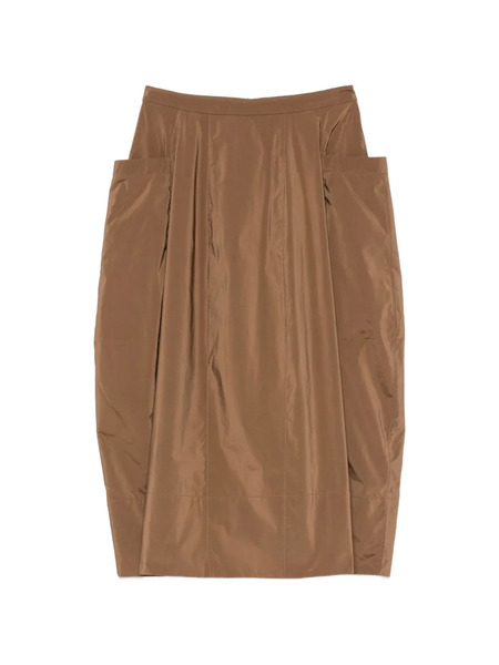  Tibi Falda Midi Lantern - Marrón 