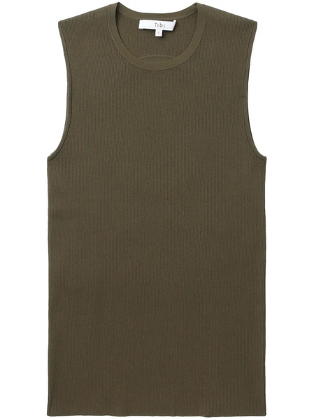 Tibi Top De Canalé Con Aberturas - Verde 