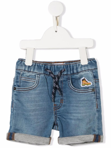  Timberland Kids Bermudas Vaqueras Con Parche - Azul 