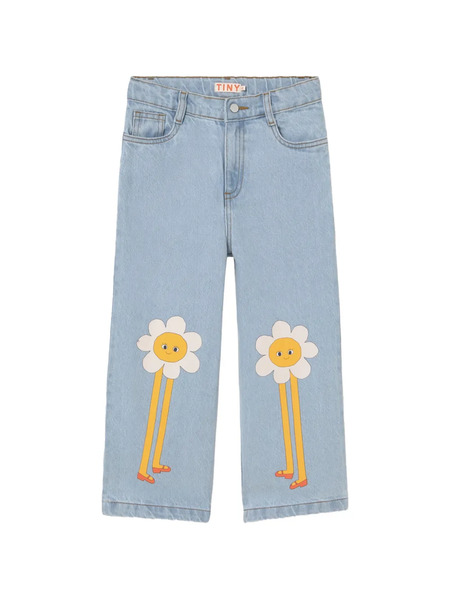  Tiny Cottons Vaqueros Con Motivo Floral - Azul 