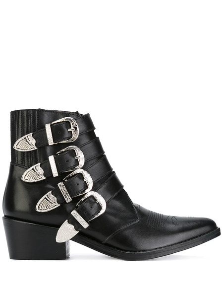  Toga Pulla Botas Con Múltiples Correas - Negro 