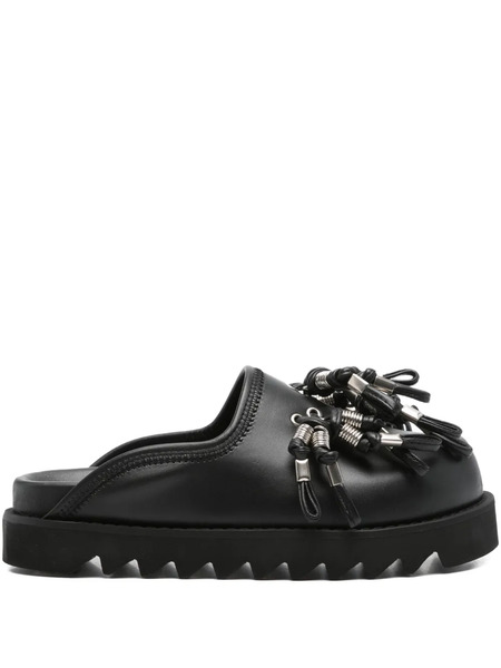  Toga Pulla Mules Con Detalle De Borlas - Negro 