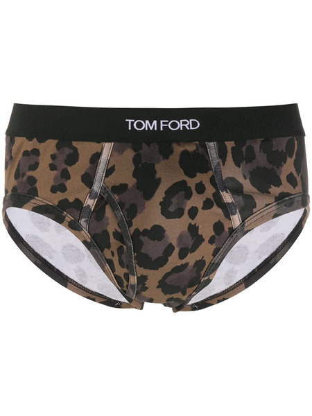  Tom Ford Calzoncillos Con Motivo De Leopardo - Marrón 