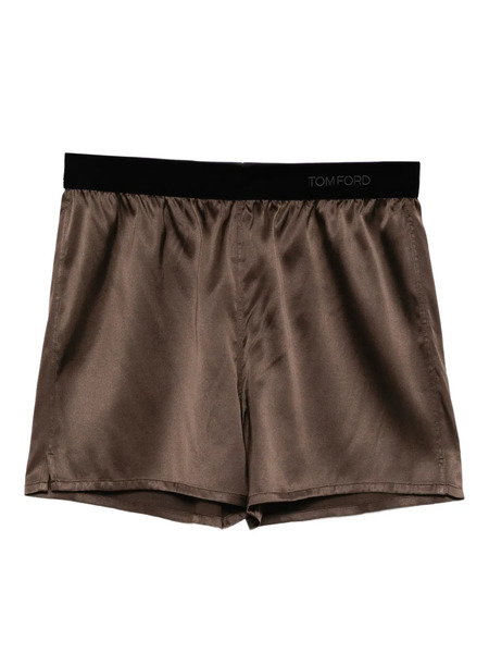  Tom Ford Pantalones Cortos De Satén - Marrón 
