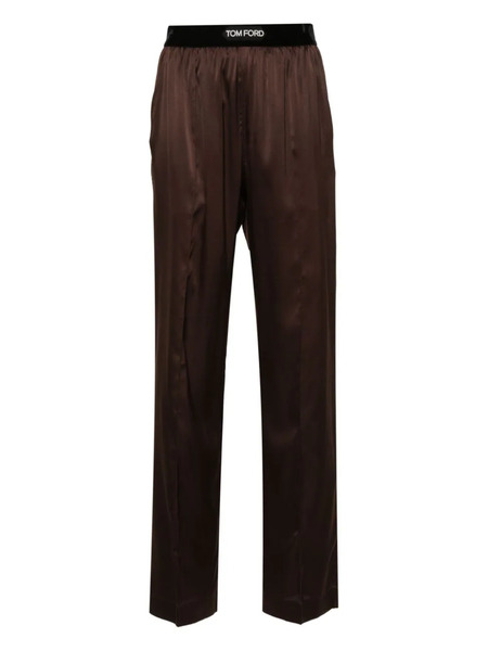  Tom Ford Pantalones Rectos De Seda - Marrón 