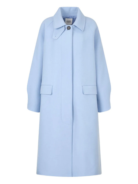  Tomboy Abrigo Balmacaan Con Botones - Azul 