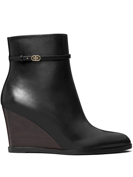  Tory Burch Botas Double T Con Cuña De 85 Mm - Negro 