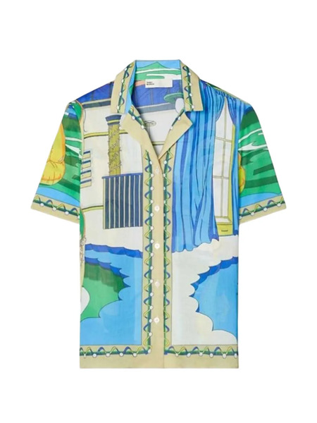  Tory Burch Camisa Con Estampado De Piscina - Azul 