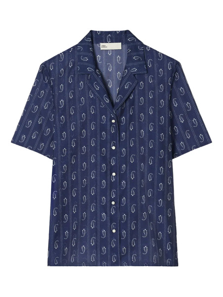  Tory Burch Camisa De Playa Estampada - Azul 