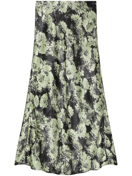  Tory Burch Falda Larga Estampada - Verde 
