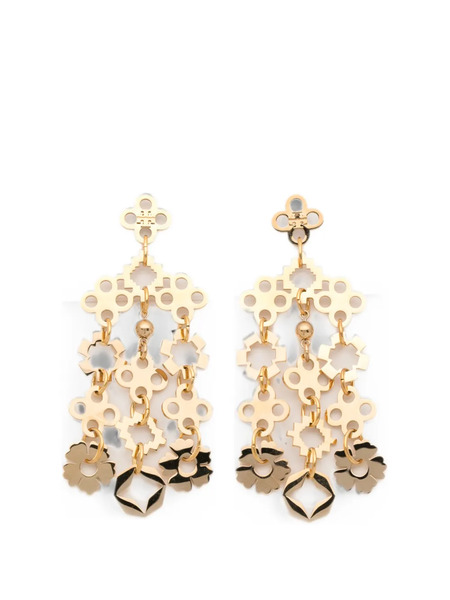  Tory Burch Forget Me Not Chandelier Earrings - Dorado 