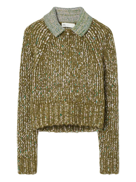  Tory Burch Jersey Con Cuello En Contraste - Verde 