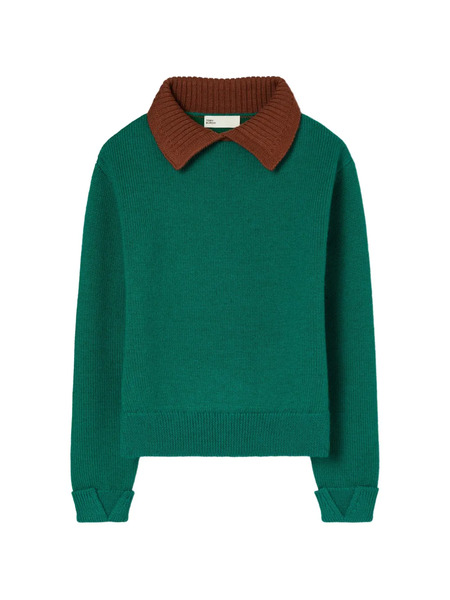  Tory Burch Jersey Con Cuello - Verde 
