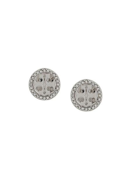  Tory Burch Pendientes Icon En Pavé - Plateado 