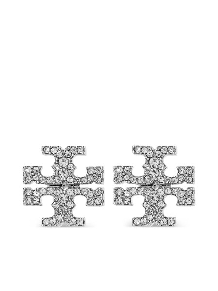  Tory Burch Pendientes Icon En Pavé - Plateado 