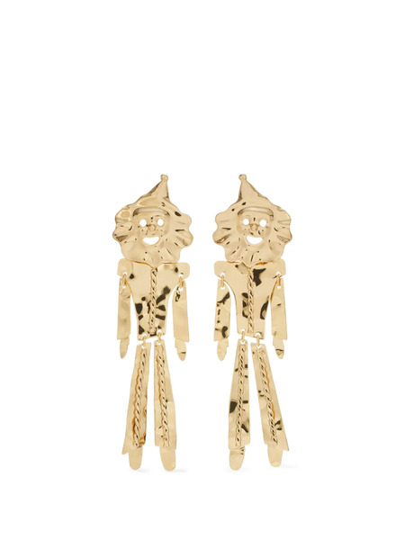  Tory Burch Pendientes Largos Runway - Dorado 