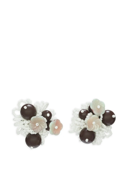  Tory Burch Pendientes Runway Con Cuentas - Blanco 
