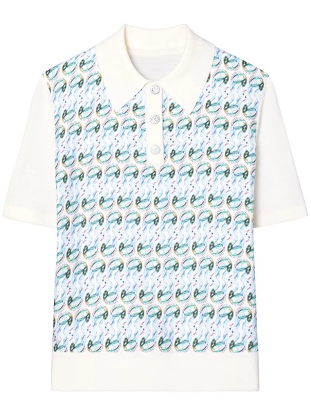  Tory Burch Polo T Monogram - Azul 