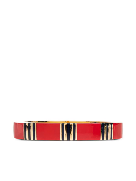  Tory Burch Pulsera T Stripe Bangle - Rojo 