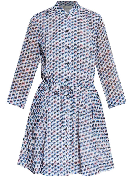  Tory Burch Vestido Corto Estampado - Azul 