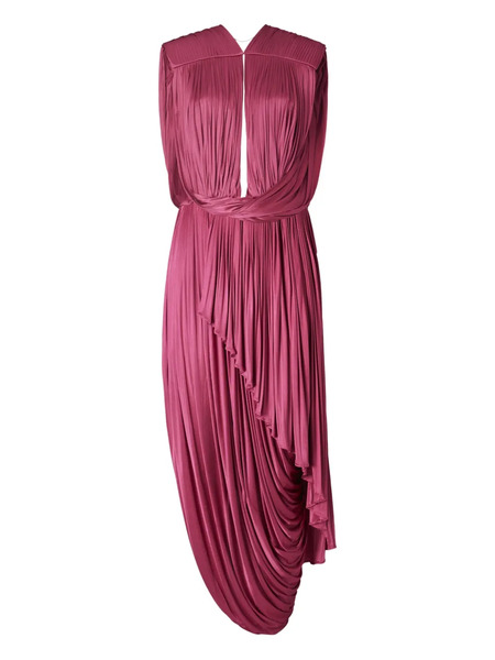  Tory Burch Vestido Midi Drapeado - Rosa 
