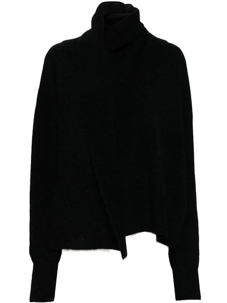  Toteme Jersey Drapeado Con Bufanda - Negro 