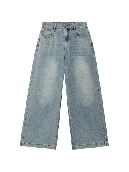  Tout A Coup Vaqueros Con Apliques De Strass - Azul 
