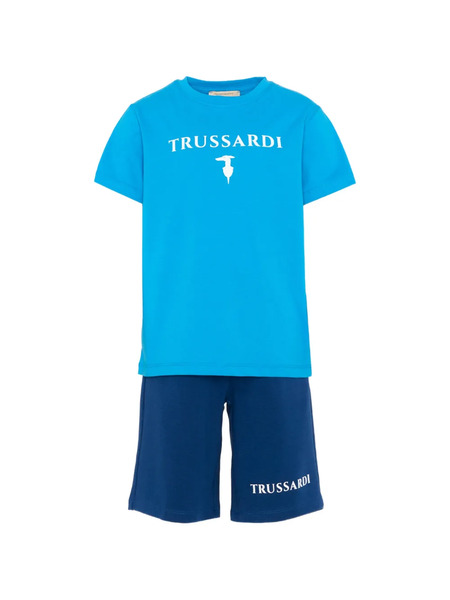  Trussardi Junior Conjunto Con Logo Estampado - Azul 