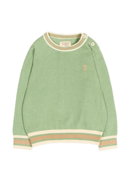  Trussardi Junior Jersey Con Logo Bordado - Verde 