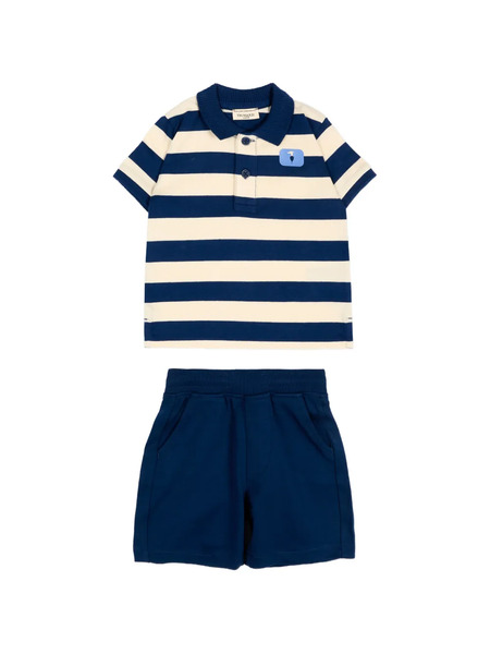 Trussardi Junior Set De Pelele A Rayas - Azul 