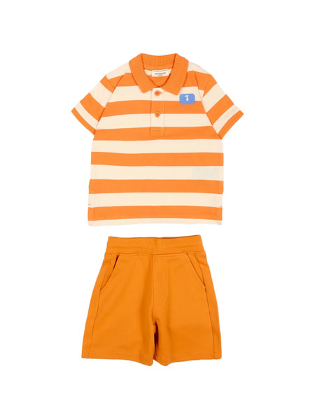  Trussardi Junior Set De Pelele A Rayas - Naranja 
