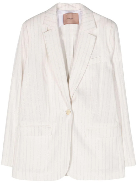  Twinset Blazer A Rayas - Blanco 
