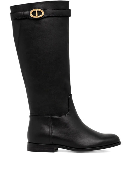  Twinset Botas Altas Oval T - Negro 