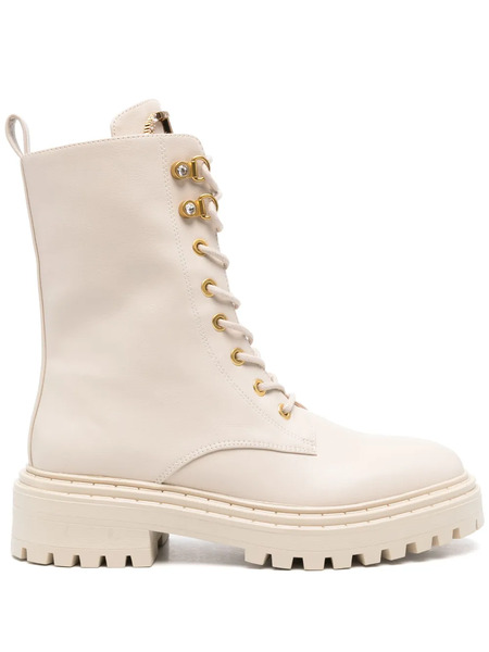  Twinset Botas Oval T Con Apliques De Strass - Neutro 