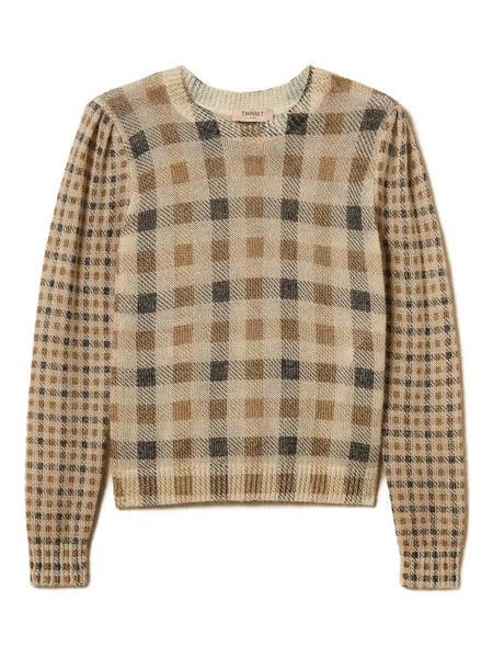  Twinset Jersey A Cuadros - Neutro 
