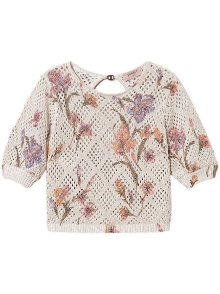  Twinset Jersey Con Estampado Floral - Blanco 