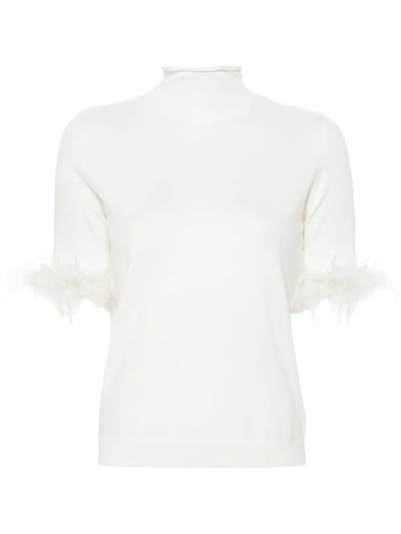  Twinset Jersey Con Plumas - Blanco 