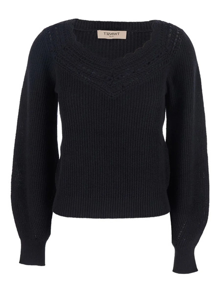  Twinset Jersey De Canalé - Negro 