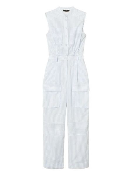  Twinset Mono Largo Utility A Rayas - Blanco 