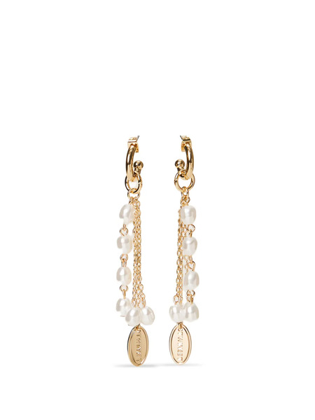  Twinset Pendientes De Cadena Con Perla - Dorado 