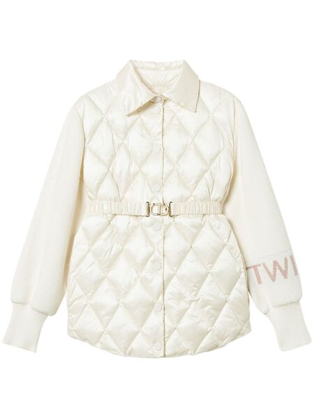  Twinset Plumífero Con Paneles - Neutro 